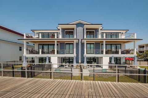 View of the building from the boardwalk.