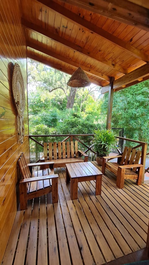 Deck en la cabaña.