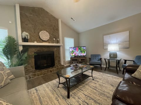 Large Living Room with Sofa Sleeper, Fire Place and Roku Smart TV