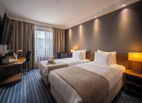 Standard Twin Room | Minibar, in-room safe, desk, laptop workspace