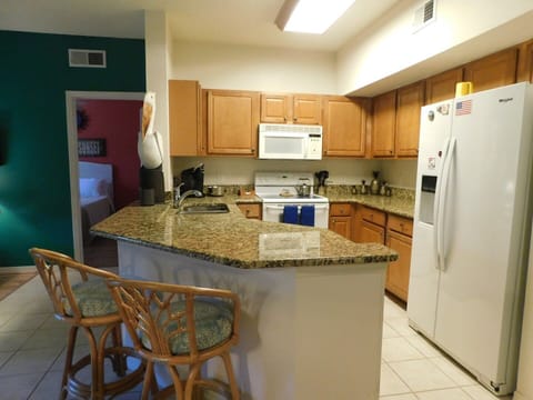 Kitchen with counter top seating