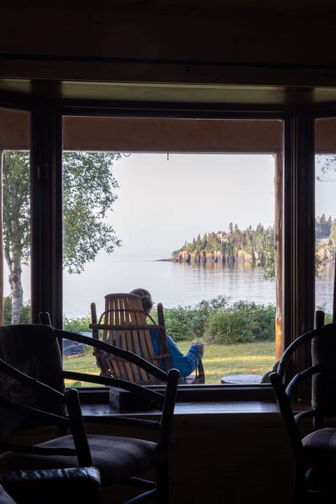 Enjoy your peaceful morning coffee on the covered porch.