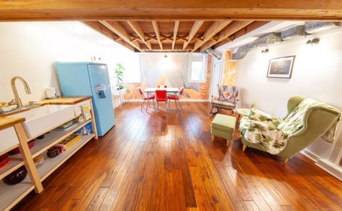 Main living room and open concept kitchen