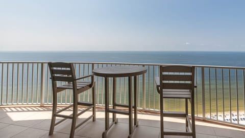 Sit on the tall chairs, feel the gulf breeze, and watch the shoreline and horizon