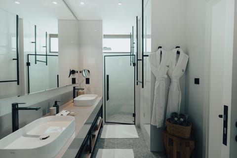 One Bedroom Over Water Villa | Bathroom | Shower, free toiletries, bathrobes, slippers