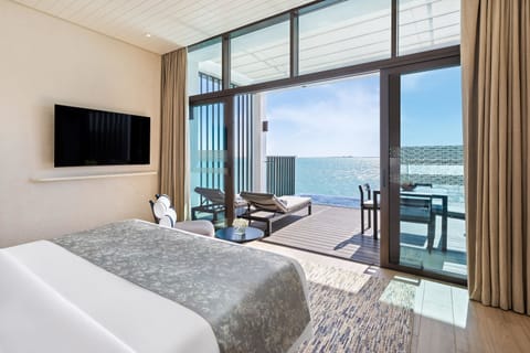 One Bedroom Over Water Villa | Premium bedding, down comforters, memory foam beds, minibar