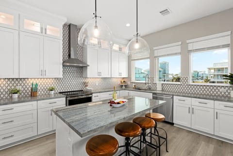 Bar stools at the island