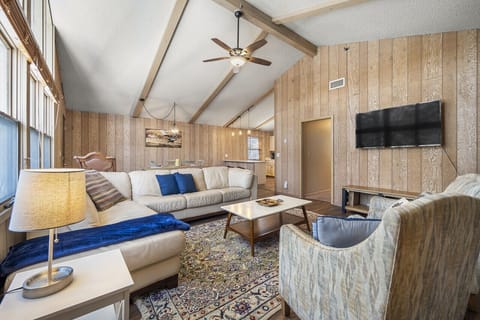 Wooden interior provides rustic cabin feel to the home