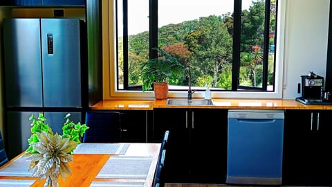 Milk, fresh fruit, and chocolate, plus a stocked pantry with the basics.