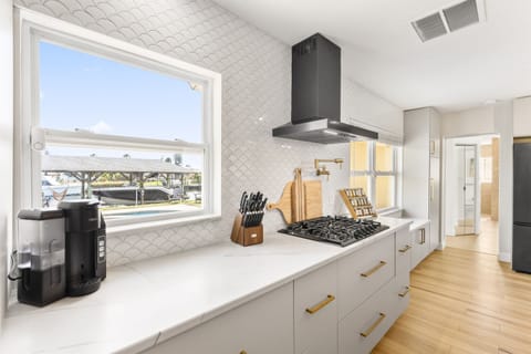 View of the canal from the kitchen