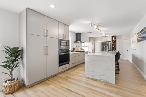 View of the kitchen from the dining area