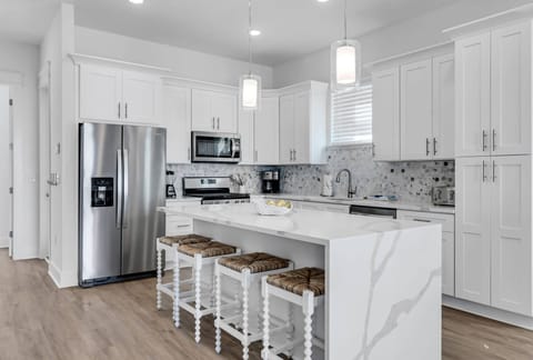 This well appointed kitchen is fully stocked with everything you will need during your stay