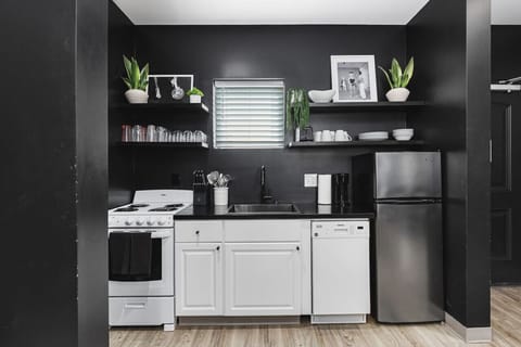 Fully equipped kitchen with all the appliances & utensils you'll need during your stay.