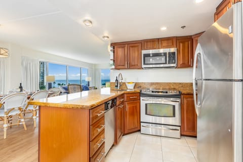 Enjoy the ocean view while cooking