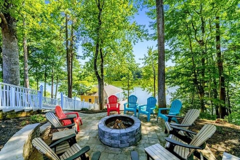 Discover the enchantment of a fire pit nestled in the woods – perfect for s'mores and cozy evenings under the stars.