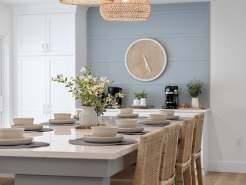 The large island is sure to be a popular gathering area with seating for 10 people