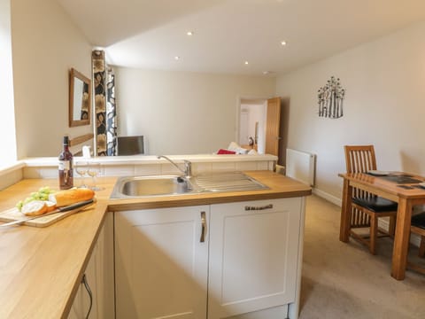 Fridge, dishwasher, cookware/dishes/utensils