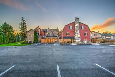 The Barn is on the right, building on the left houses the remaining 4 spaces