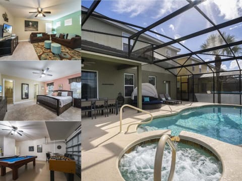 Vacation rental near Disney managed by Orlando rent a villa with screened in private pool and spa