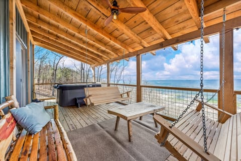 Deck seating and hot tub
