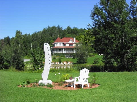 View of the lake and chalet