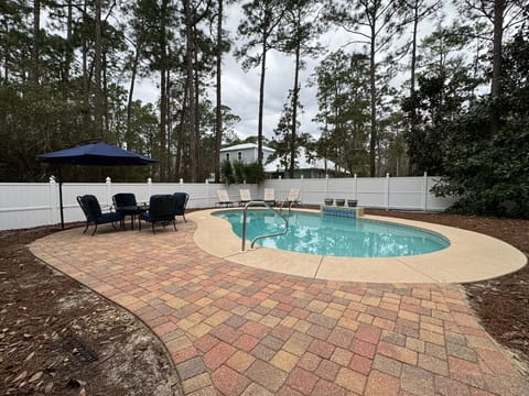Beautiful, private pool with 6' fence and tall safety latch!