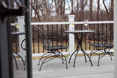 Back Deck- Scenic and shaded, with space to relax or dine