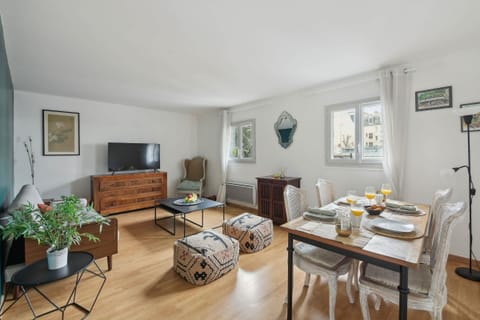 The open-plan living and dining area