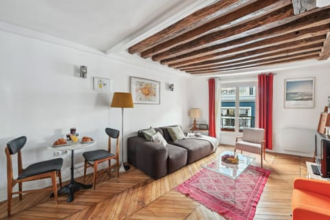 The open-plan living and dining area
