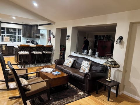 sitting room and kitchen