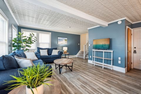 Front unit living room with smart TV with ability to log into personal streaming platforms