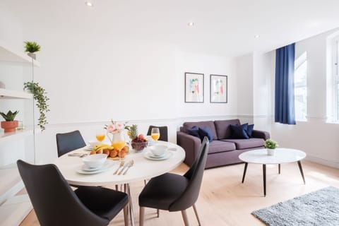 The open-plan living and dining area