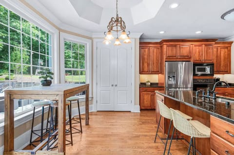 Kitchen side tables with indoor-outdoor charm.