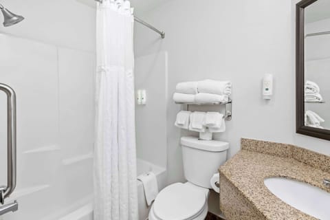 Standard Room, 2 Queen Beds, Non Smoking | In-room safe, desk, laptop workspace, iron/ironing board