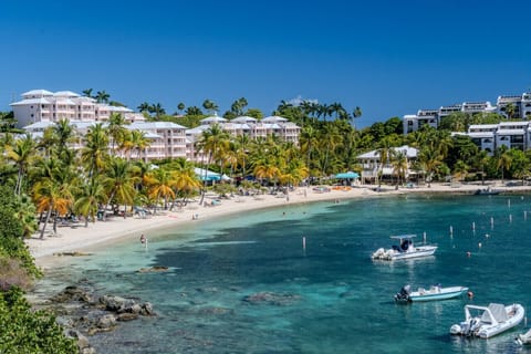 An incredible view of Cowpet Beach from the covered veranda!