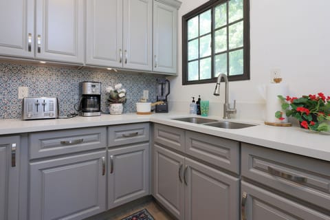 Fully equipped kitchen with everything you need to cook and dine in.