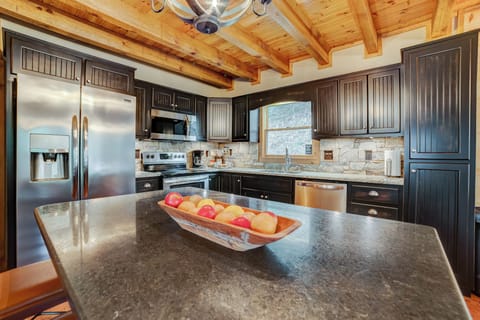 Paper towels, trash bags, dishwashing pods, napkins, and paper plates provided