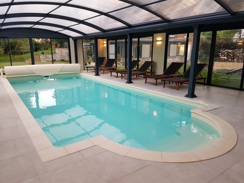 Indoor pool, open 9:00 AM to 9:00 PM, sun loungers