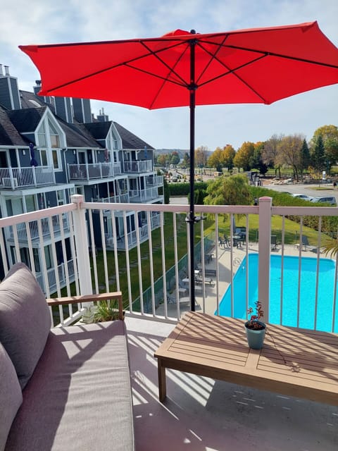 View of the swimming pool from the balcony