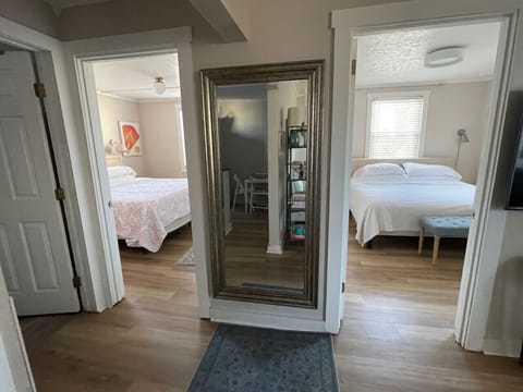 2 private king bedrooms in a full service apt