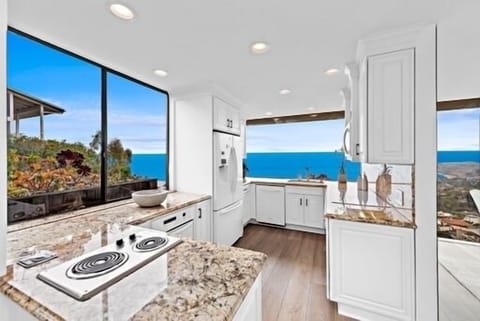 Full kitchen with views