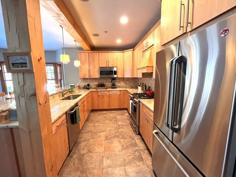 Large kitchen with counter height seating