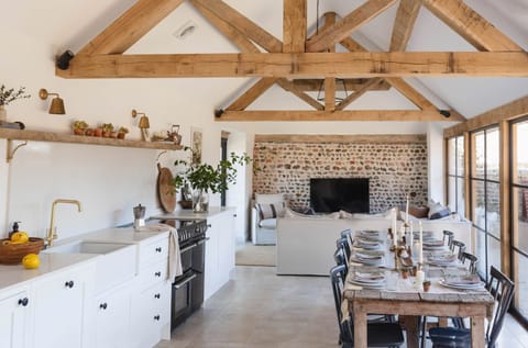 Large kitchen/living/dining space with plenty of room for everyone to cook, eat and relax together. 