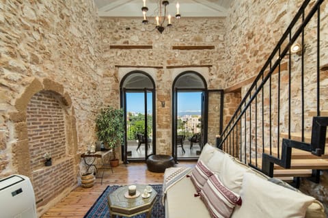 Traditional Townhome | Living area | 49-inch Smart TV with cable channels, fireplace