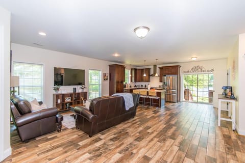 Living room and kitchen Open floor plan