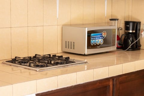 Oven, toaster, blender, cleaning supplies