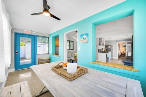 The dining area is bright and the perfect spot to enjoy a yummy breakfast or delicious meal after a fun day at the beach.