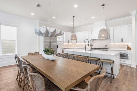 Dining table with seating for 8