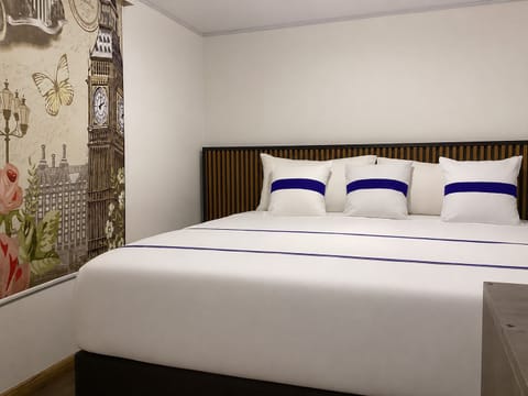 Premium bedding, down comforters, pillowtop beds, desk