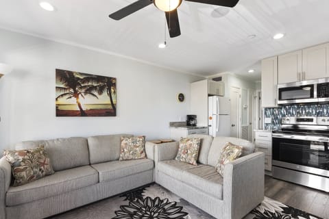 A sleeper sofa is included in the living room!